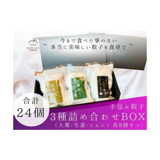 ふるさと納税 餃子 滋賀県 草津市 餃子 手包み餃子 3種詰め合わせBOX 合計24個 餃子屋はまだ
