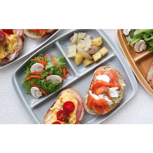 ふるさと納税 食器・グラス 皿 岐阜県 瑞浪市  グレー 美濃焼 ランチプレート クレスタ 取っ手付き 2枚セット ／ JS企画 ／ 小田陶器 AZAZ186 グレーの画像