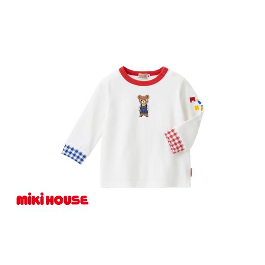 ふるさと納税 服 子ども 兵庫県 朝来市 ミキハウス プッチー長袖Tシャツ 白−110cm (10-5246-497) ミキハウス mikihouse 子供服 子ども服 長袖 Tシャツ 白 …