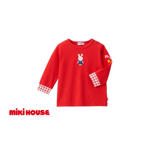 ふるさと納税 服 子ども 兵庫県 朝来市 ミキハウス うさこ長袖Tシャツ 赤−120cm (10-5247-490) ミキハウス mikihouse 子供服 子ども服 長袖 Tシャツ 赤 ピ…