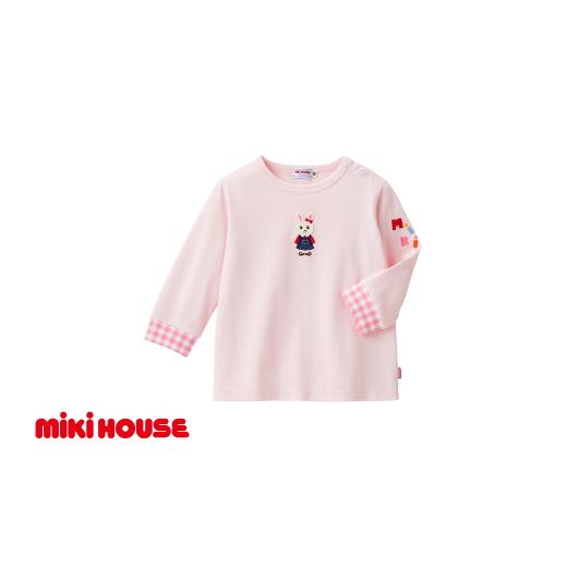 ふるさと納税 服 子ども 兵庫県 朝来市 ミキハウス うさこ長袖Tシャツ ピンク−110cm (10-5247-490) ミキハウス mikihouse 子供服 子ども服 長袖 Tシャツ 赤…