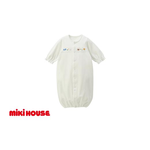 ふるさと納税 服 子ども 兵庫県 朝来市 ミキハウス どうぶつ刺繍ツーウェイオール 白−50〜70cm (40-2689-689) ミキハウス mikihouse 子供服 子ども服 ツー…