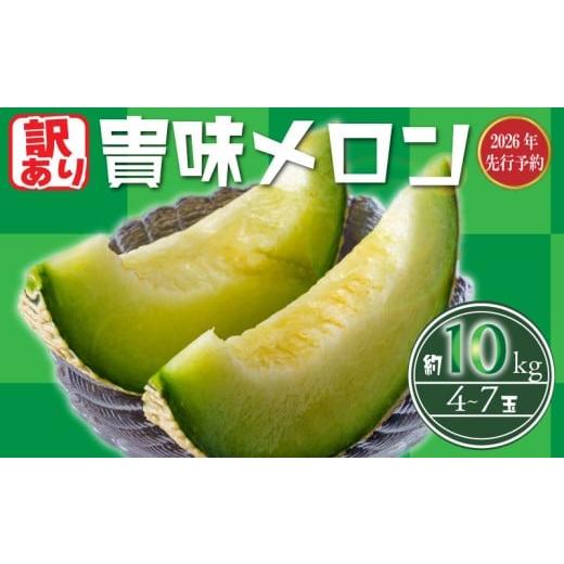 ふるさと納税 メロン メロン青肉 千葉県 旭市 2026 年発送 &lt; 訳あり メロン &gt; 先行予約 貴味 メロン 青肉 約10kg 以上 (2〜6L) (約4〜7玉) めろん melo…