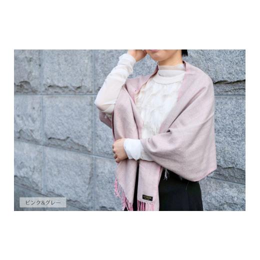 ふるさと納税 織物・繊維品 東京都 新宿区  makixmaki ハンドメイド上質コットン ジャガード織ストール（フェアトレード） ピンク\u0026グレー 雑貨 フェアトレ…の画像