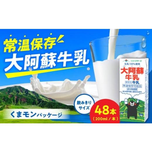 ふるさと納税 飲料類 牛乳 熊本県 合志市 大阿蘇牛乳 ロングライフ くまモンラベル 200ml 48本(12本入り×4ケース) 9.6L 牛乳 生乳 成分無調整牛乳 ミルク …