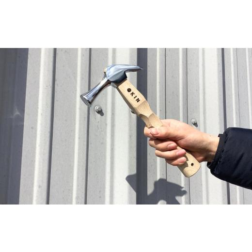ふるさと納税 アウトドアグッズ 新潟県 三条市 仮枠ハンマー ミラー 止付 小 名栗 ショート 250mm ハンマー シルバー 金槌 とんかち 工具 握りやすい マルキン…の画像