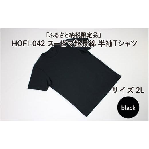 ふるさと納税 服 男 大阪府 東大阪市 東大阪繊維研究所 ふるさと納税限定品 HOFI-042スーピマ超長綿 半袖Tシャツ(黒:2L) (黒:2L)