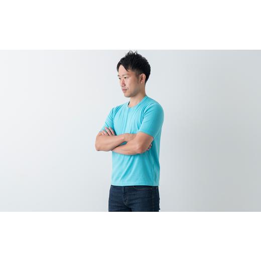 ふるさと納税 服 男 宮城県 加美町 コットン ラウンドネックプルオーバー 5分袖　男S：40 ｜ 天然素材 春夏 メンズ 男S（40）サイズの画像