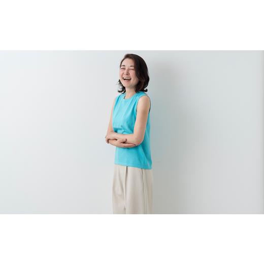 ふるさと納税 服 女 宮城県 加美町 コットン ラウンドノースリーブ　女LL：42 ｜ 天然素材 春夏 レディース LL（42）サイズの画像