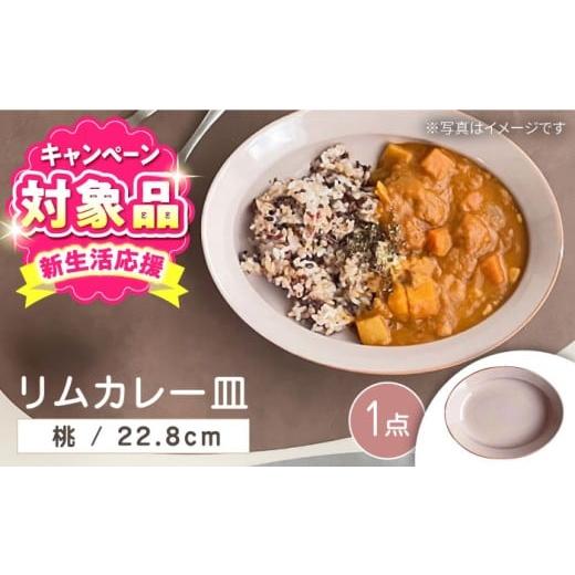ふるさと納税 食器・グラス 皿 愛知県 瀬戸市 瀬戸焼 リムカレー皿(桃) 株式会社カネ三商店 / 皿 食器 カレー皿 ギフト プレゼント / 瀬戸市