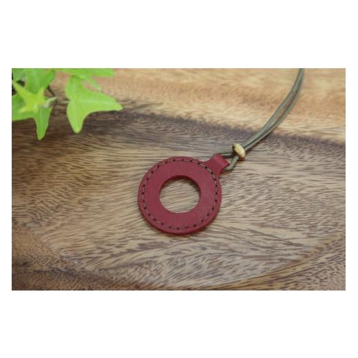 ふるさと納税 アクセサリー ネックレス 広島県 東広島市 レザーグラスホルダー(ステッチ有)赤 赤