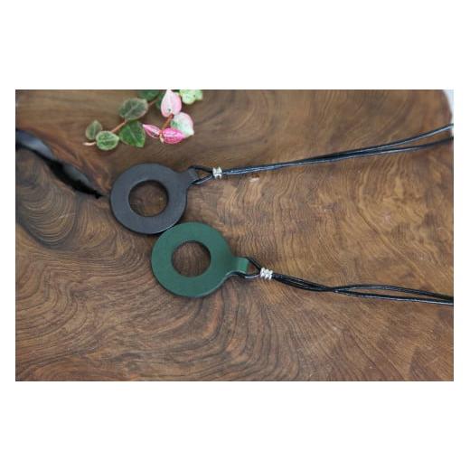 ふるさと納税 アクセサリー ネックレス 広島県 東広島市 レザーグラスホルダー(ステッチ無)黒 黒