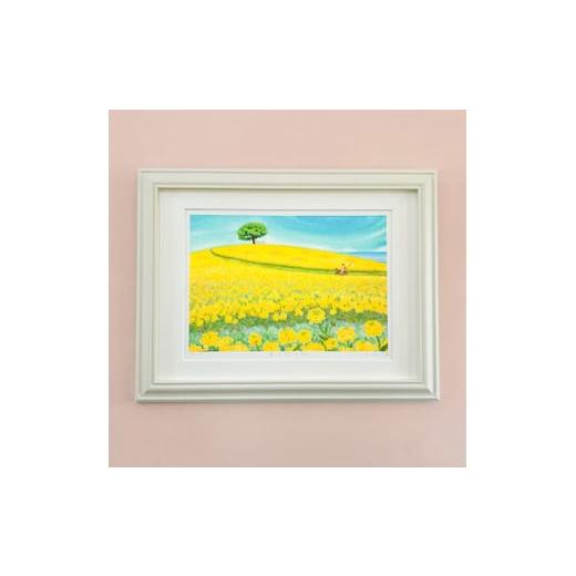 ふるさと納税 家具 埼玉県 川口市 栗乃木ハルミ版画額装品「菜の花日和」 1611915