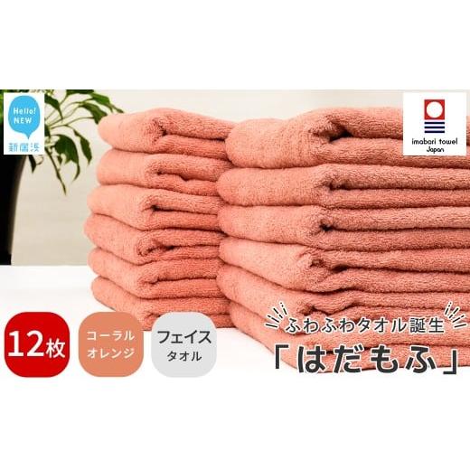 ふるさと納税 タオル・寝具 フェイスタオル 愛媛県 新居浜市 今治タオル はだもふ フェイスタオル 12枚 セット 5SECONDS (コーラルオレンジ) コーラルオレン…