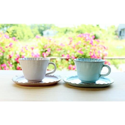 ふるさと納税 陶磁器・漆器・ガラス 京都府 京丹波町 京丹波町の窯元「工房瑞穂」特製のコーヒーカップ+ソーサーペアセット(青+青) 028MG001BB