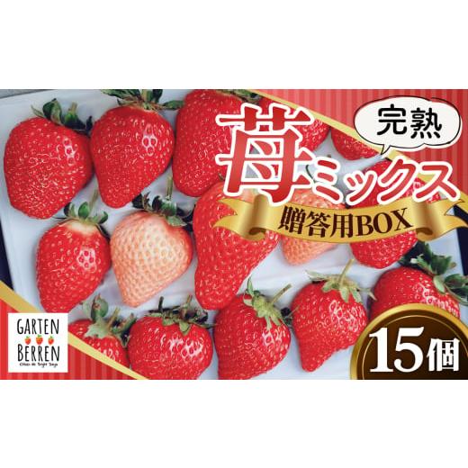 ふるさと納税 いちご 大阪府 河南町 No.399 完熟苺ミックス15粒贈答用BOX / 厳選 大粒 イチゴ いちご 果物 フルーツ 大阪府 特産品