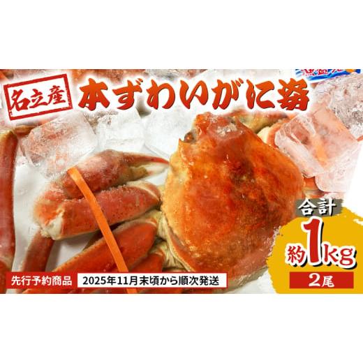 ふるさと納税 カニ ずわいガニ 新潟県 上越市 先行予約商品 2025年11月末頃から順次発送します 名立産 本ずわいがに姿 2尾 合計約1.0kg 新潟 上越 ズワ…
