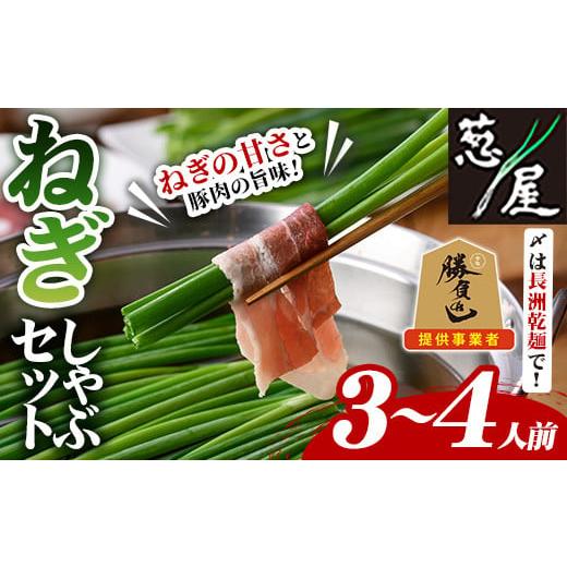 ふるさと納税 しゃぶしゃぶ 大分県 宇佐市 鉄板バル葱屋の ねぎしゃぶセット(3〜4人前)ねぎしゃぶ しゃぶしゃぶ 豚肉 ぶた肉 ぶたにく お肉 鍋セット 乾麺 出…