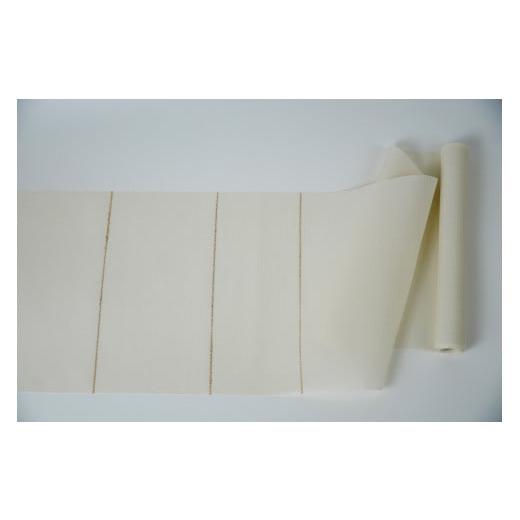 ふるさと納税 織物・繊維品 京都府 京丹後市  丹後の藤布 遊絲舎 八寸名古屋帯 「すかし麻の葉」（白）  仕立て方法：名古屋仕立て（総カガリ）  FY00105 …の画像