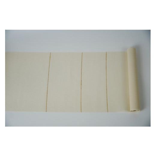 ふるさと納税 織物・繊維品 京都府 京丹後市  丹後の藤布 遊絲舎 八寸名古屋帯 「すかし市松文」（白）  仕立て方法：松葉仕立て（手先のみカガル）  FY00…の画像