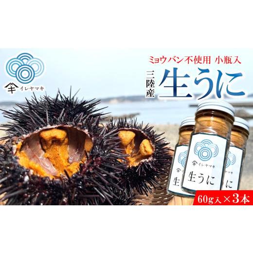 ふるさと納税 ウニ 岩手県 久慈市 「先行予約」2026年発送分「ミョウバン不使用 小瓶入 生うに 60g×3本」 岩手 三陸 久慈 冷蔵 小分け 生 雲丹 ウニ 新鮮 添…