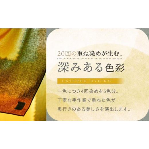 ふるさと納税 小物 ストール・マフラー 京都府 京都市 SOU・SOU×Hinata 二十重(はたえ)／金茶(きんちゃ)×草緑色｜京都 SOUSOU ストール 人気ブランド［ テキ…の画像