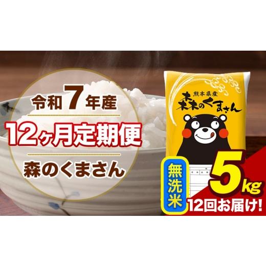 ふるさと納税 無洗米 熊本県 荒尾市 12ヶ月定期便 令和7年産 森のくまさん 無洗米 5kg 5kg×1袋 計12回お届け [お申込み翌月から出荷] お米 こめ 熊本県産 …
