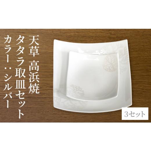 ふるさと納税 陶磁器・漆器・ガラス 熊本県 天草市 S026-109_天草 高浜焼 タタラ取皿セット シルバー3セット シルバー3セットの画像