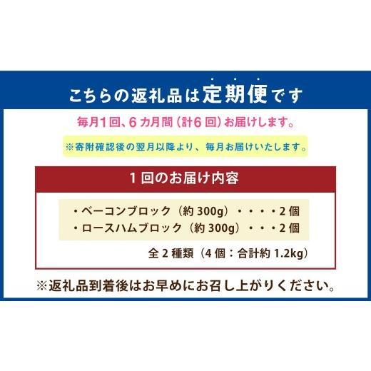 ふるさと納税 肉 ハム 大分県 竹田市 6ヶ月定期便 久住高原手作りベーコン・ロースハムゴロゴロセット_2