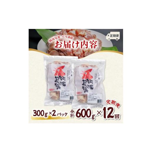 ふるさと納税 鶏肉 モモ 徳島県 海陽町  阿波尾鶏バラ凍結定期便 12か月連続 阿波尾鶏 もも肉 切り身 バラ凍結 600g×12回 計7.2kg 鶏肉 鶏もも 阿波尾鶏 冷凍…の画像