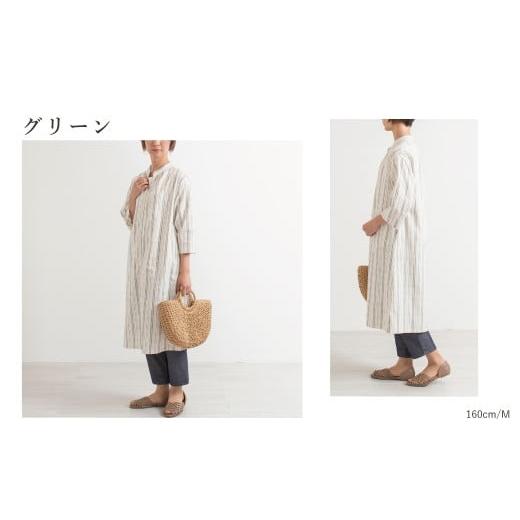 ふるさと納税 服 女 愛知県 蒲郡市 G0670 新織 三河木綿 前開きワンピース:配送情報備考 3L / グリーン 3L / グリーン