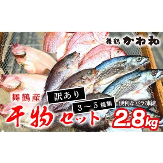 ふるさと納税 干物 サバ 京都府 舞鶴市 訳あり 干物 約2.8kg 3〜5種類 セット 塩のみで製造 詰め合わせ 冷凍 カレイ あじ サバ イサキ トビウオ 鯛 タイ ひも…