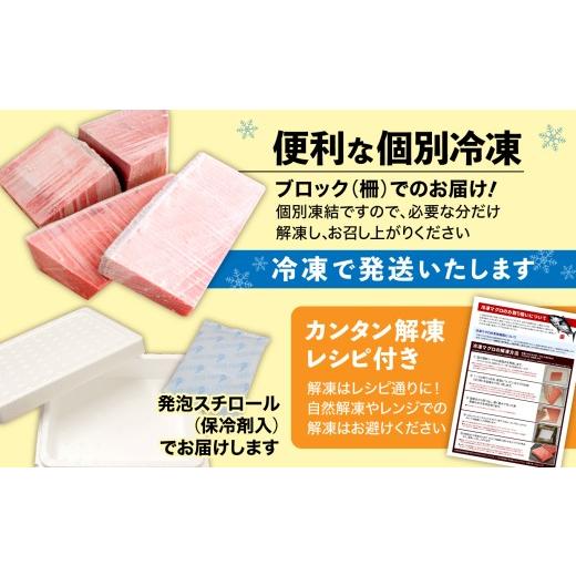 ふるさと納税 マグロ 福島県 いわき市  定期便／計3回 本マグロ訳あり中トロ1kg（計3kg）|マグロ 中トロ 約6〜8人前 本まぐろ 解凍レシピ付 鮪 福島県 いわき…の画像