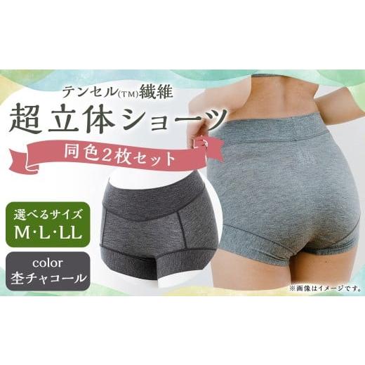 ふるさと納税 ファッション 長崎県 長崎市 7営業日以内発送 Lサイズ テンセル(TM)繊維 超立体ショーツ スタンダード丈(同色2枚セット) 杢(もく)チャコ…