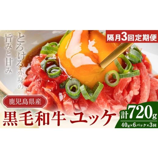 ふるさと納税 牛肉 鹿児島県 さつま町 隔月3回定期便 鹿児島県産黒毛和牛ユッケ 計720g 40g×6パック×3回 LRプラスK[お申し込みの翌月から出荷]鹿児島県 …