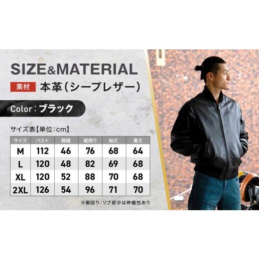 ふるさと納税 服 男 京都府 京都市  デグナー ふるさと納税限定 スタジアムジャンパー型レザージャケット［25WJ-9F ブラック Lサイズ｜京都 バイクギア 人気ブ…の画像