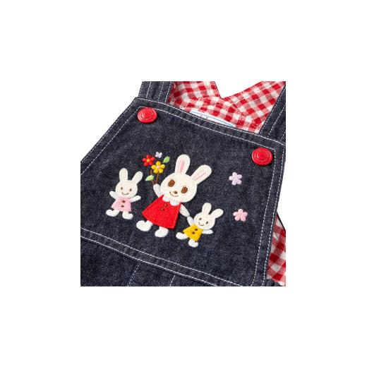 ふるさと納税 服 子ども 兵庫県 西脇市  ミキハウス うさこ刺繍ジャンパースカート インディゴブルー・Lサイズ （81-17）こども 子ども服 子ども 子供 子供服 …の画像