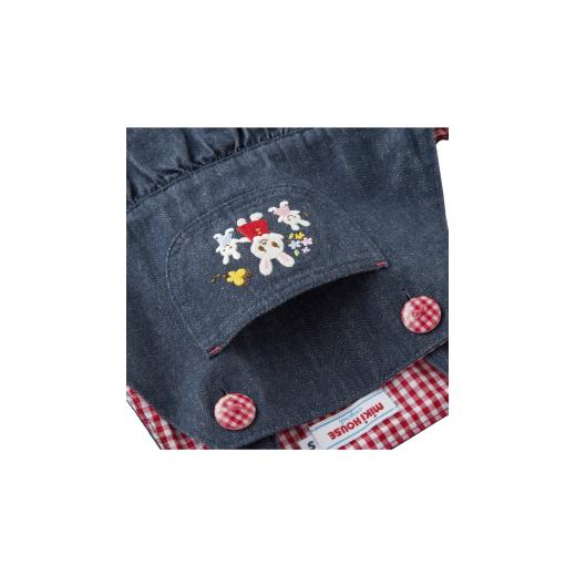 ふるさと納税 服 子ども 兵庫県 西脇市  ミキハウス ダブルフリルジャンパースカート Ｌサイズ （81-18）こども 子ども服 子ども 子供 子供服 播州織 mikihous…の画像
