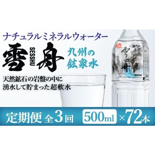 ふるさと納税 水・ミネラルウォーター 大分県 佐伯市 定期便・全3回(毎月) ナチュラル ミネラル ウォーター 雪舟 (総量72本・500ml×24本×3回) 定期便 国産 …