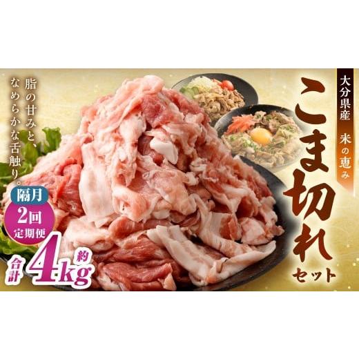 ふるさと納税 豚肉 大分県 九重町 隔月2回定期便 大容量 こま切れ 約2kgセット 大分県産豚肉 米の恵み 豚肉 パック 約2.0kg×2回 計約4kg こま切れ 万能 小分…