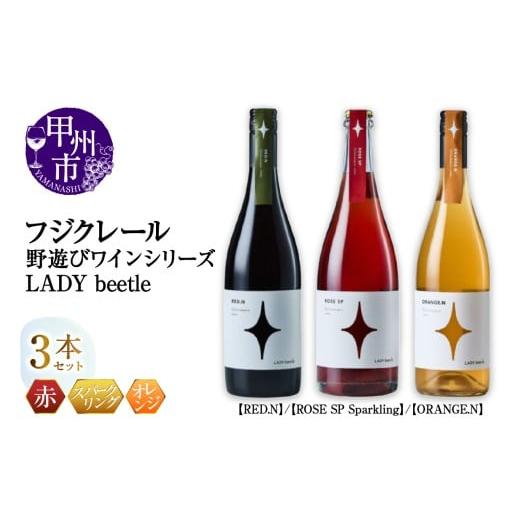ふるさと納税 ワイン セット 山梨県 甲州市 フジクレール 野遊びワイン LADY beetle RED.N ROSE SP Sparkling ORANGE.N 3本セット(MG)D5-635 B
