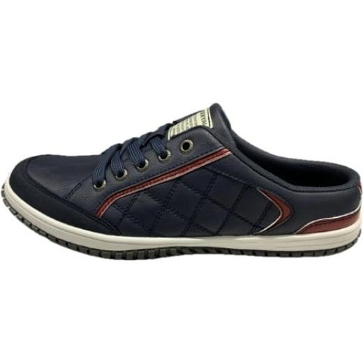 ふるさと納税 ファッション 靴 奈良県 川西町 紳士用スライダースニーカー JK 1313(ネイビー・バーガンディ/25.0cm) (ネイビー・バーガンディ/25.0cm)