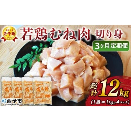 ふるさと納税 鶏肉 ムネ 愛媛県 西予市 愛媛県産 銘柄鶏 浜千鶏(はまちどり)若鶏むね肉 切り身 4kg(1kg×4)3ヶ月定期便 国産 鶏肉 鳥肉 とり チキン むね…