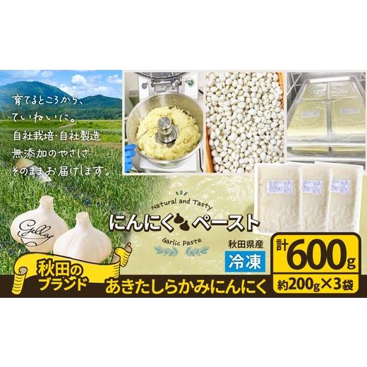 ふるさと納税 野菜類 薬味 秋田県 大館市 あきたしらかみにんにく 冷凍ペースト600g / にんにく ニンニク 東北 秋田 大館 国産 薬味 スタミナ 野菜 …