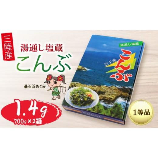 ふるさと納税 のり・海藻 岩手県 大船渡市 塩蔵こんぶ 1.4kg (700g×2箱) 昆布 こんぶ 三陸こんぶ 肉厚 海藻 健康 贈答 ギフト 碁石浜めぐみセレクト 煮物 海…