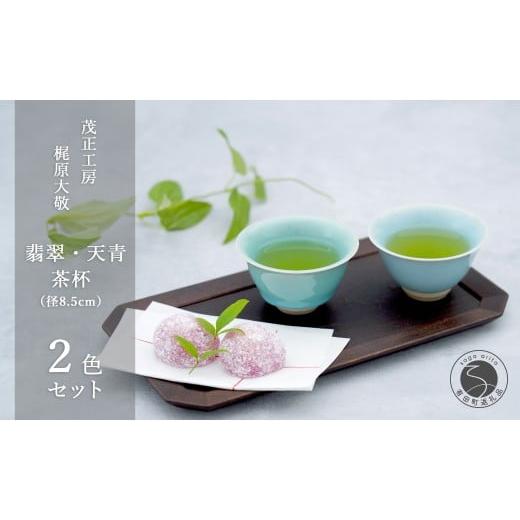 ふるさと納税 食器・グラス 湯呑 佐賀県 有田町 有田焼 翡翠・天青茶杯 茂正工房 梶原大敬 中国茶器 湯呑み コップ 陶器 器 食器 青磁 手作り 作家もの セット…_1