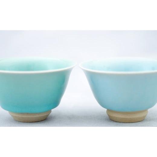 ふるさと納税 食器・グラス 湯呑 佐賀県 有田町 有田焼 翡翠・天青茶杯 茂正工房 梶原大敬 中国茶器 湯呑み コップ 陶器 器 食器 青磁 手作り 作家もの セット…_3