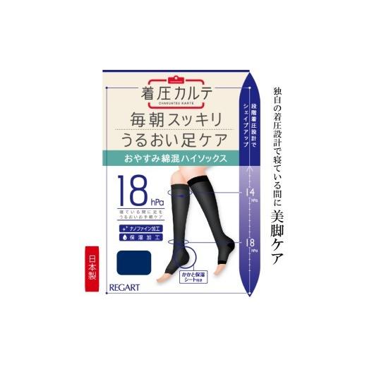 ふるさと納税 美容 香川県 丸亀市 メディックピエドシリーズ おやすみ綿混ハイソックス Mサイズ ネイビー ソックス くつした 靴下 日用品 美容 着圧ソックス …