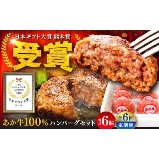 ふるさと納税 牛肉 ハンバーグ 熊本県 菊陽町 全6回定期便 熊本和牛あか牛ハンバーグセット 約120g×6個 / あか牛 ハンバーグ 小分け あか牛ハンバーグ 牛肉…
