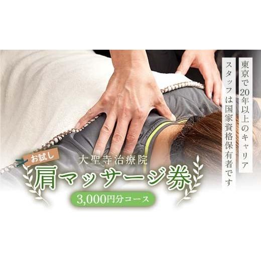 ふるさと納税 イベントやチケット等 石川県 加賀市 お試し 肩マッサージ券(3,000円分コース) 大聖寺治療院 治療 整体 疲労回復 プレゼント 癒し F6P-2799 …